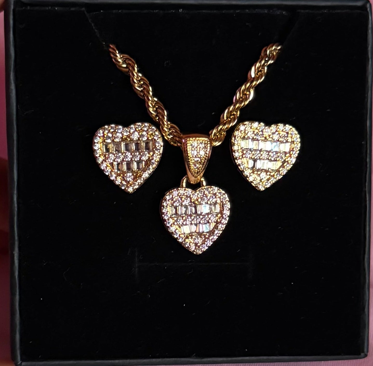 SMALL DIAMOND HEART SET