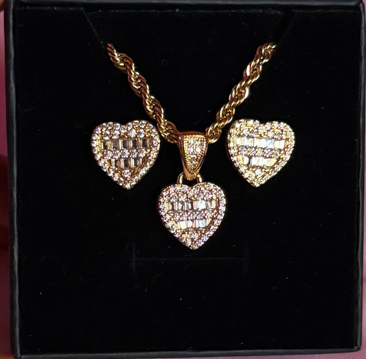 SMALL DIAMOND HEART SET