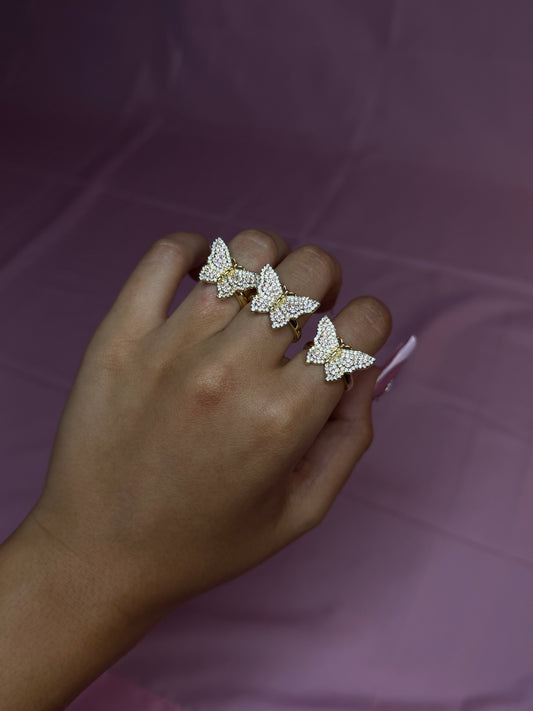 PINK BLING BUTTERFLY RING