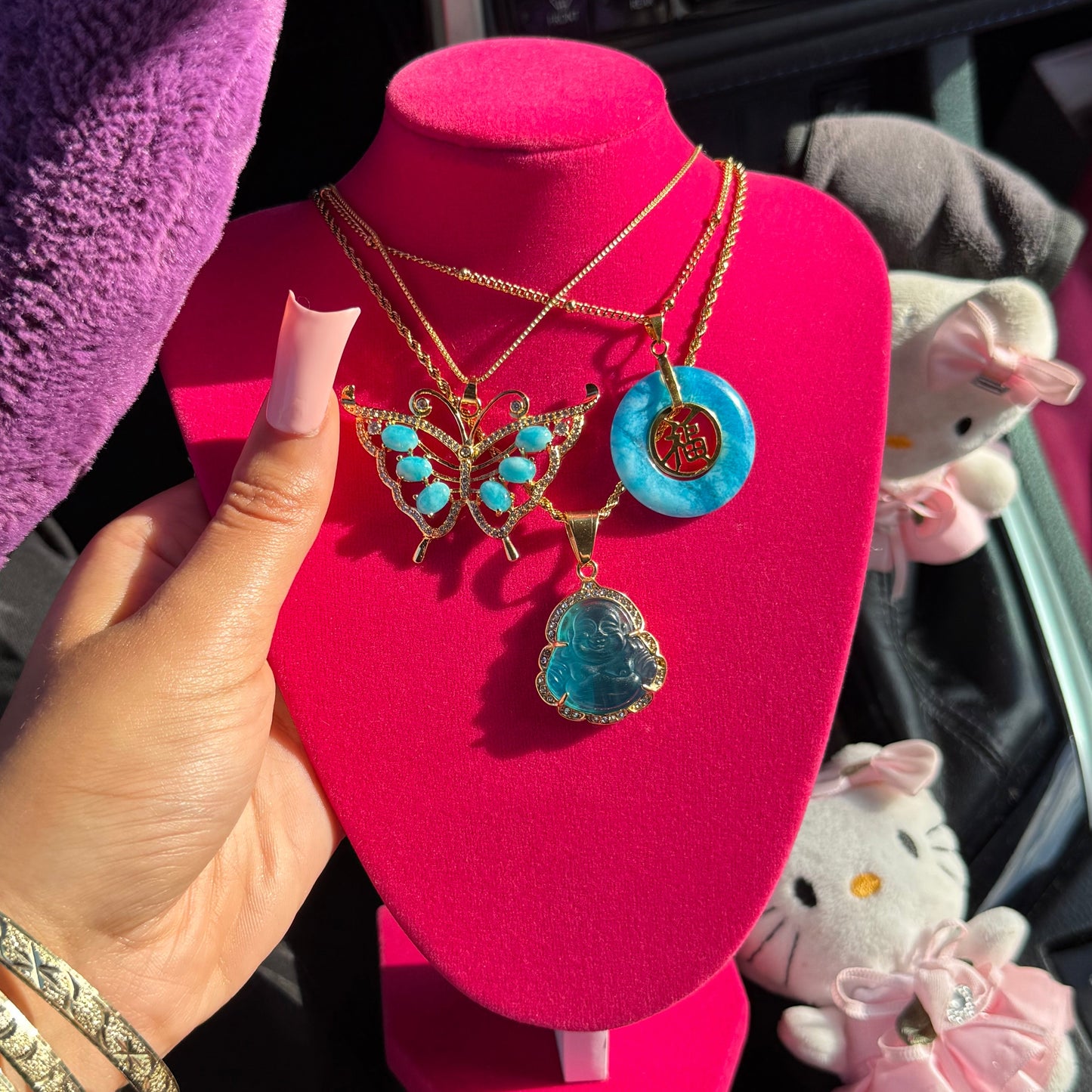 BLUE BUDDHA NECKLACE SET
