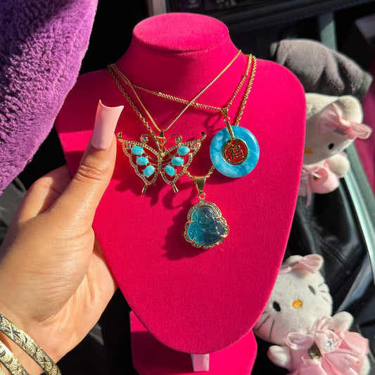 BLUE BUDDHA NECKLACE SET