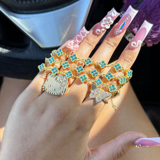 AQUA CLOVER BRACELET